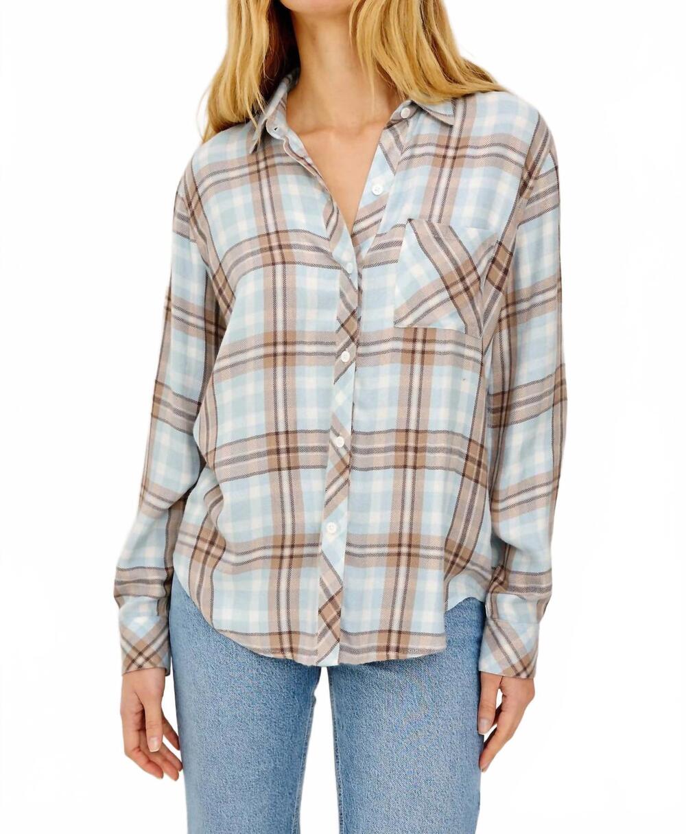 NEW RAILS hunter plaid button down shirt in chambray combo - Picture 3 of 6